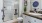 a bathroom with a glassed, walk-in shower